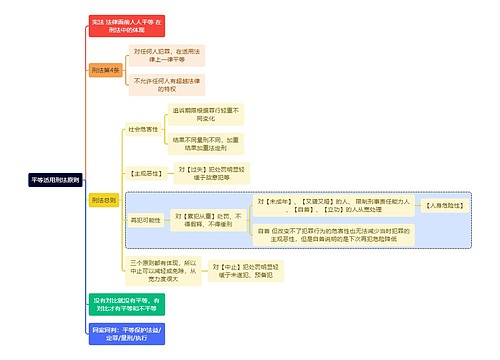 法学知识平等适用刑法原则思维导图