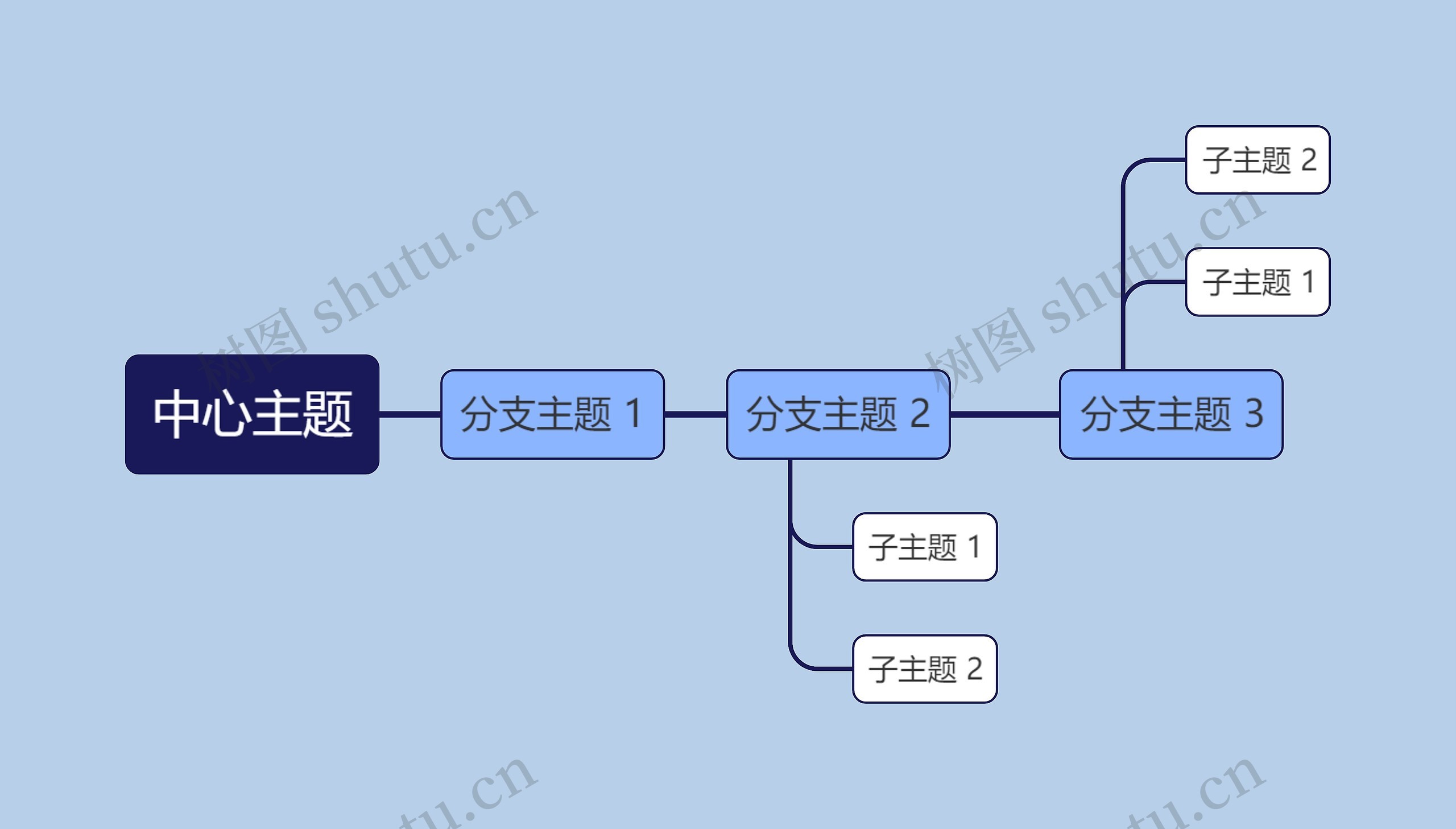 蓝色简约中心主题时间图