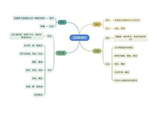 中医知识足阳明胃经思维导图