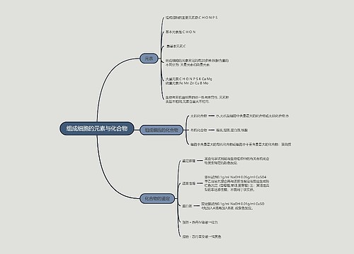 组成细胞的元素与化合物的思维导图