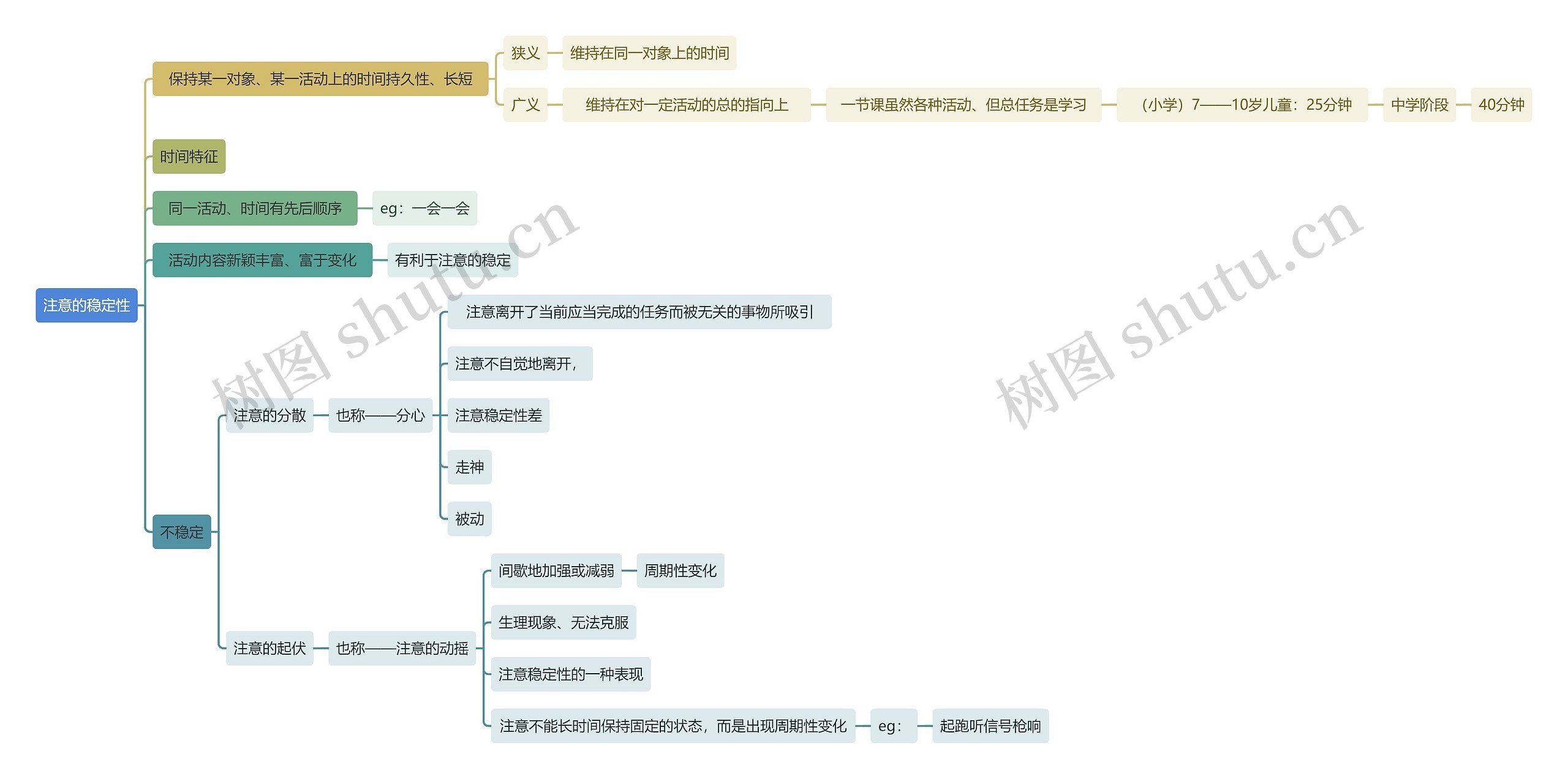 读书笔记注意的稳定性思维导图