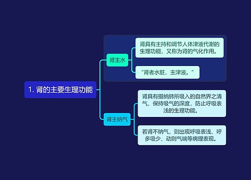 中医知识肾的主要生理功能思维导图