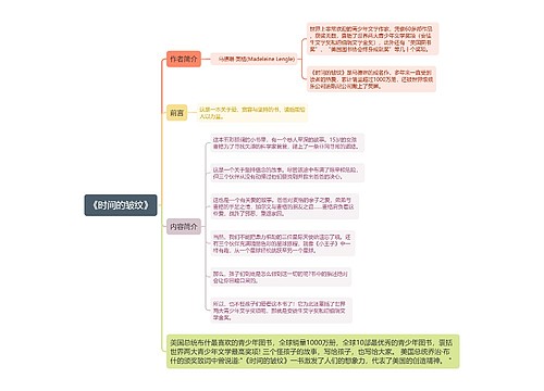 《时间的皱纹》思维导图