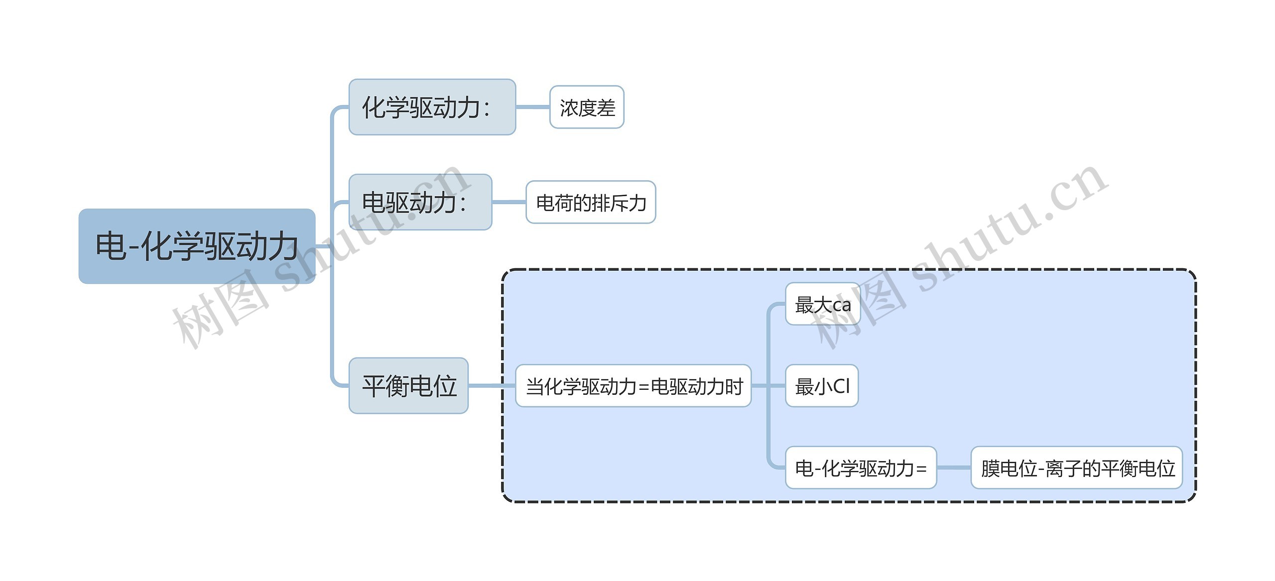 医学生理学知识电-化学驱动力思维导图