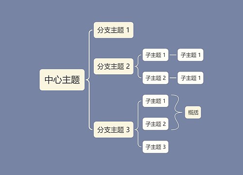 优雅烟灰色括号图主题模板