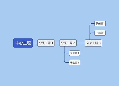 蓝色系简约中心主题时间图