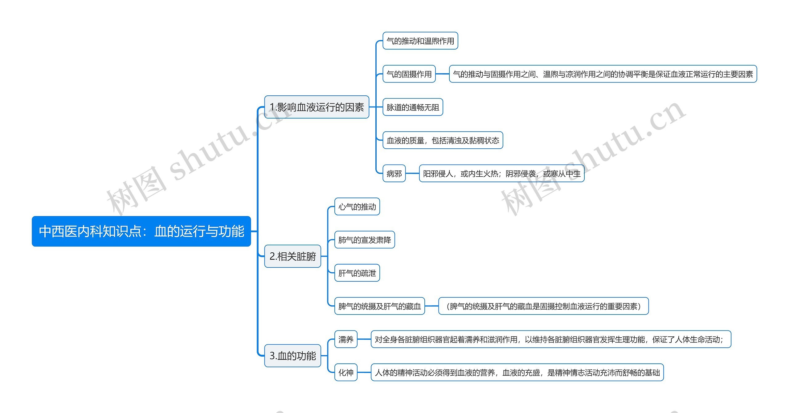 中西医内科知识点：血的运行与功能