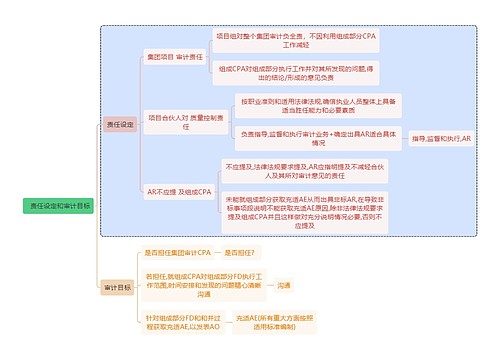   财务审计知识责任设定和审计目标思维导图