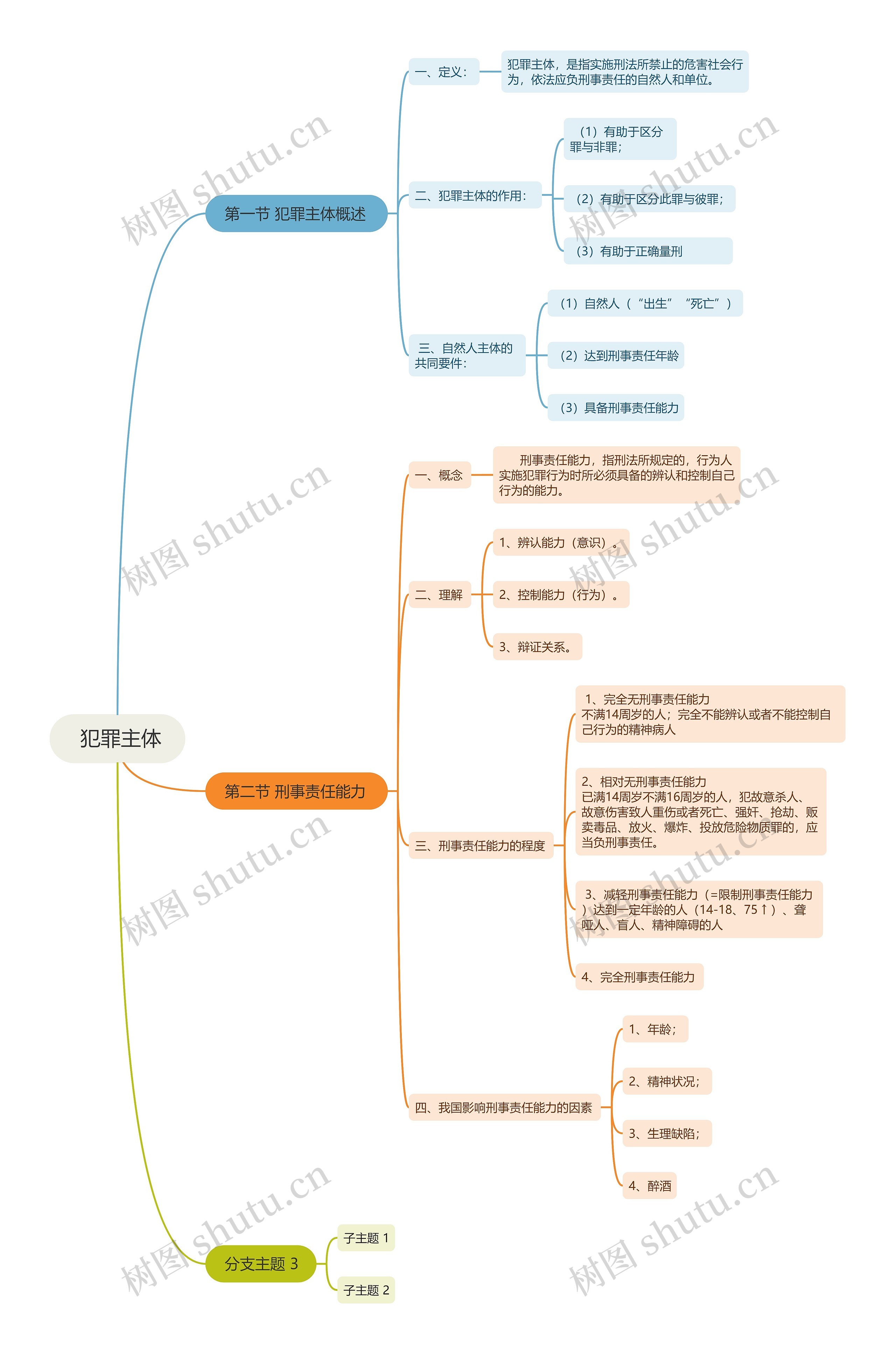  犯罪主体思维导图