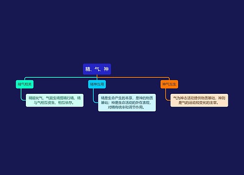 中医知识精、气、神思维导图