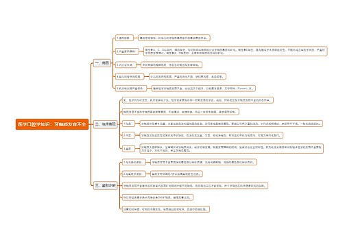 医学口腔学知识：牙釉质发育不全思维导图