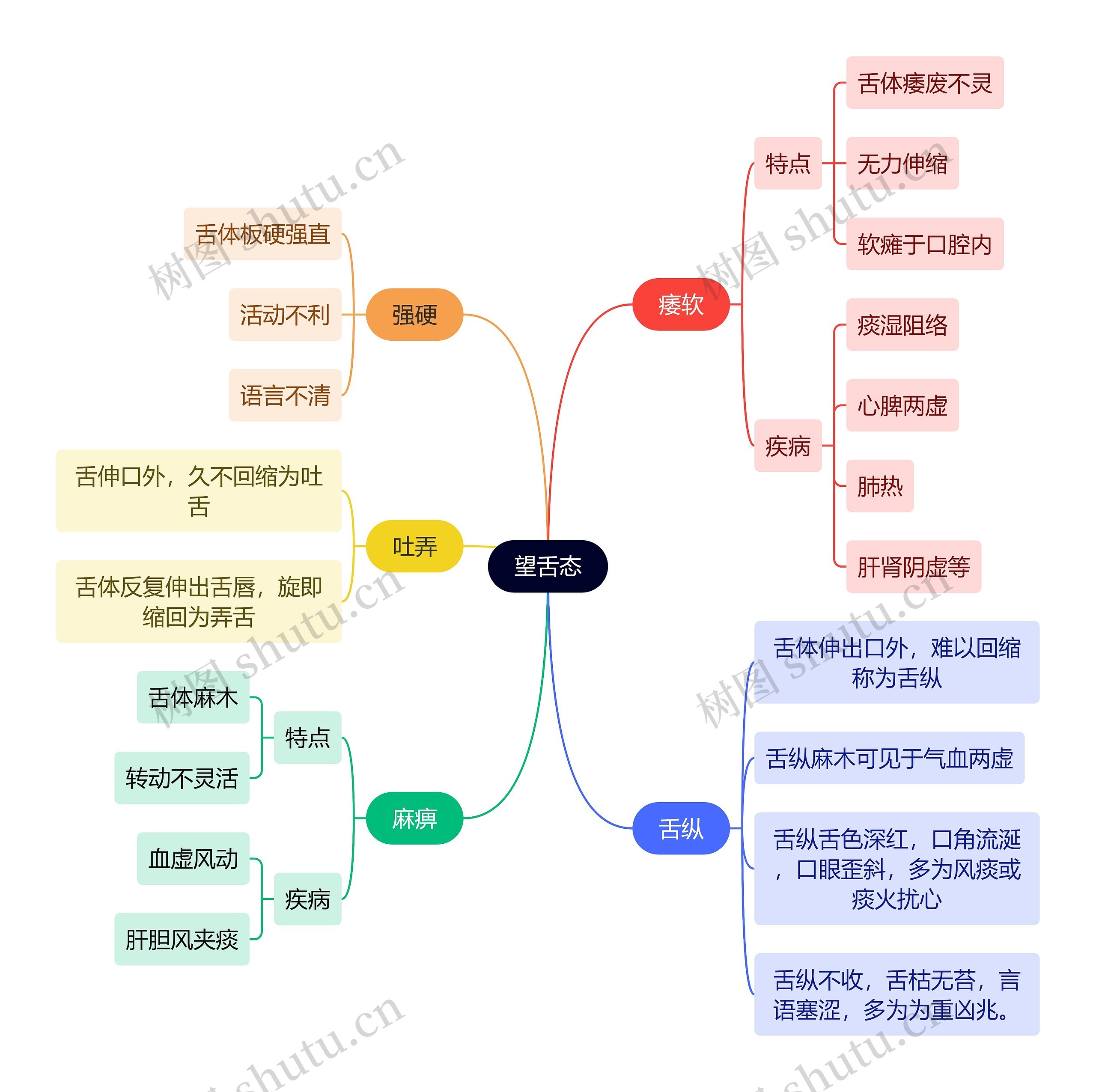 中医知识望舌态思维导图