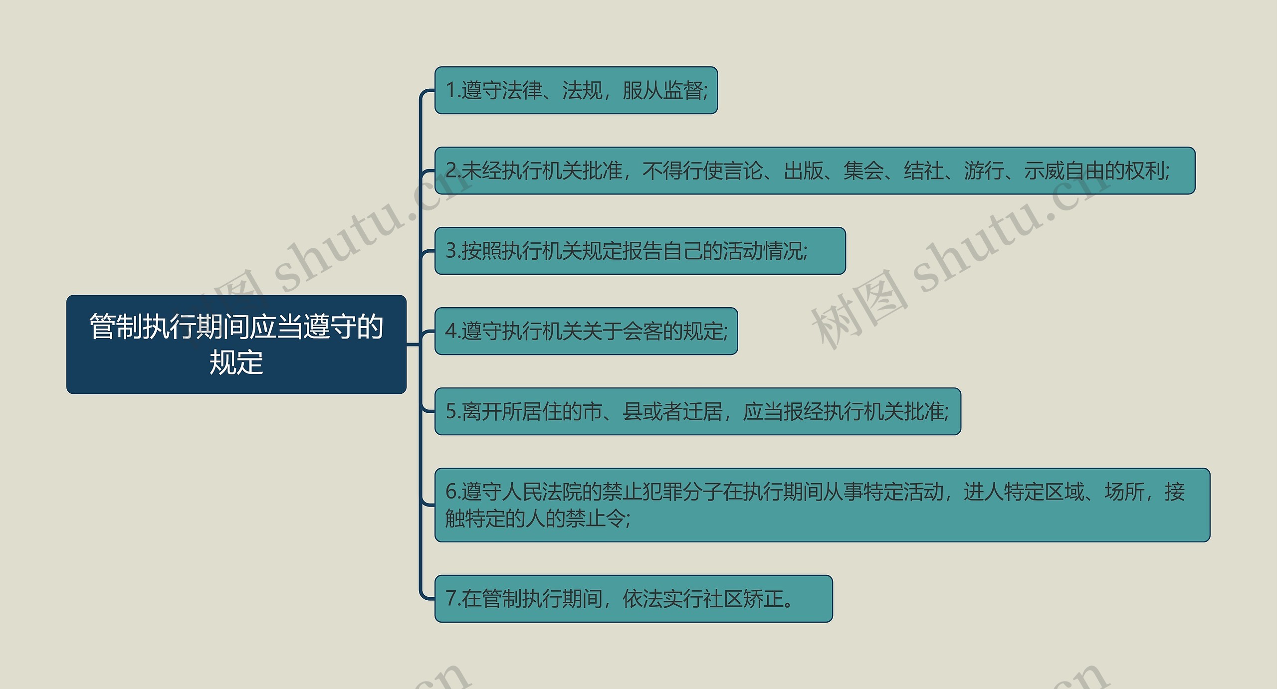 管制执行期应遵守的规定思维导图