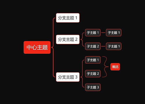 暗夜红白色括号图主题模板