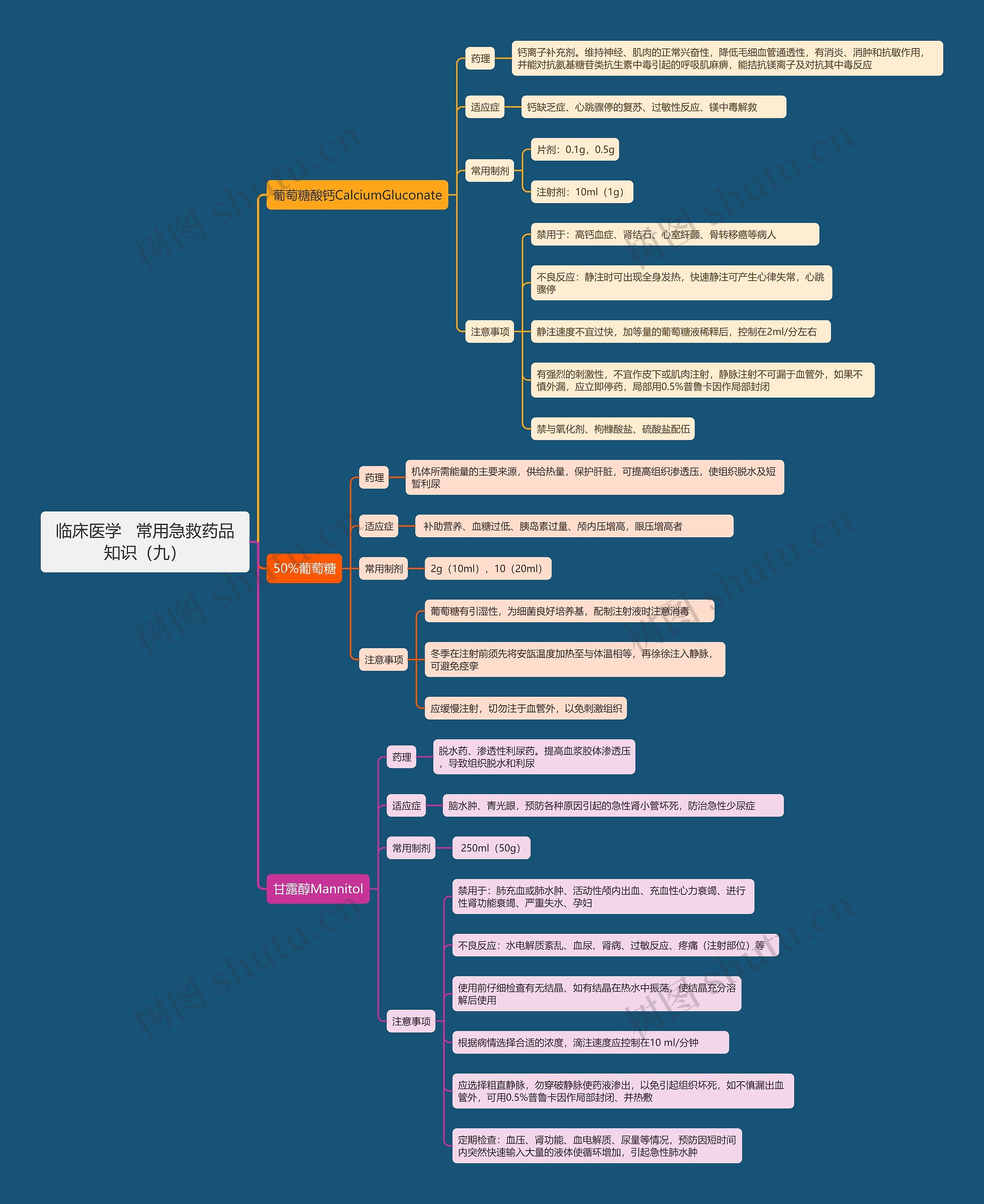 临床医学   常用急救药品知识（九）思维导图