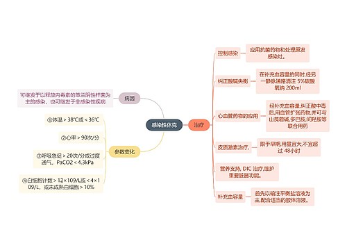 医学知识感染性休克思维导图