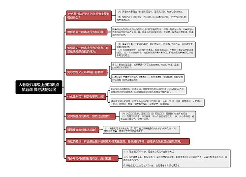 人教版八年级上册知识点第五课 做守法的公民