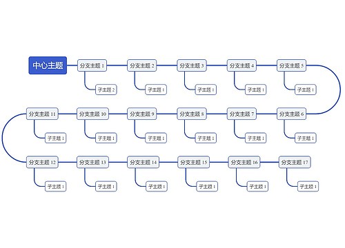 简约蓝色S型时间轴主题模板