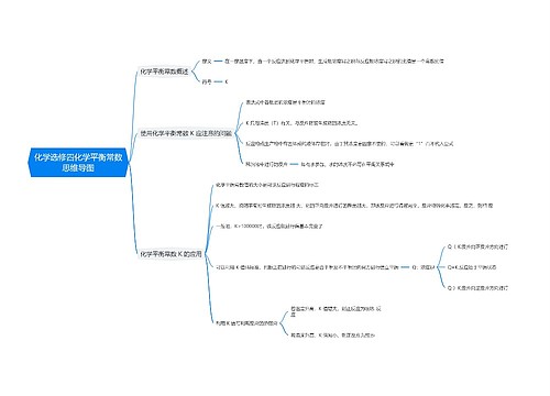 化学选修四化学平衡常数思维导图