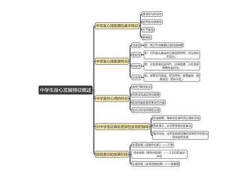 教育知识与能力《中学生身心发展特征概述》思维导图