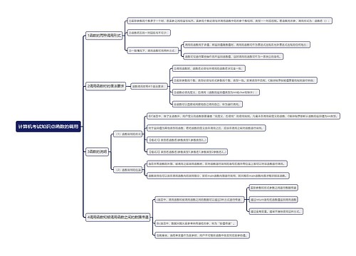 计算机考试知识点函数的调用思维导图