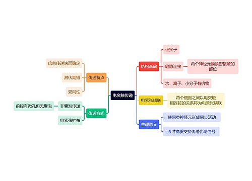 医学知识电突触传递思维导图