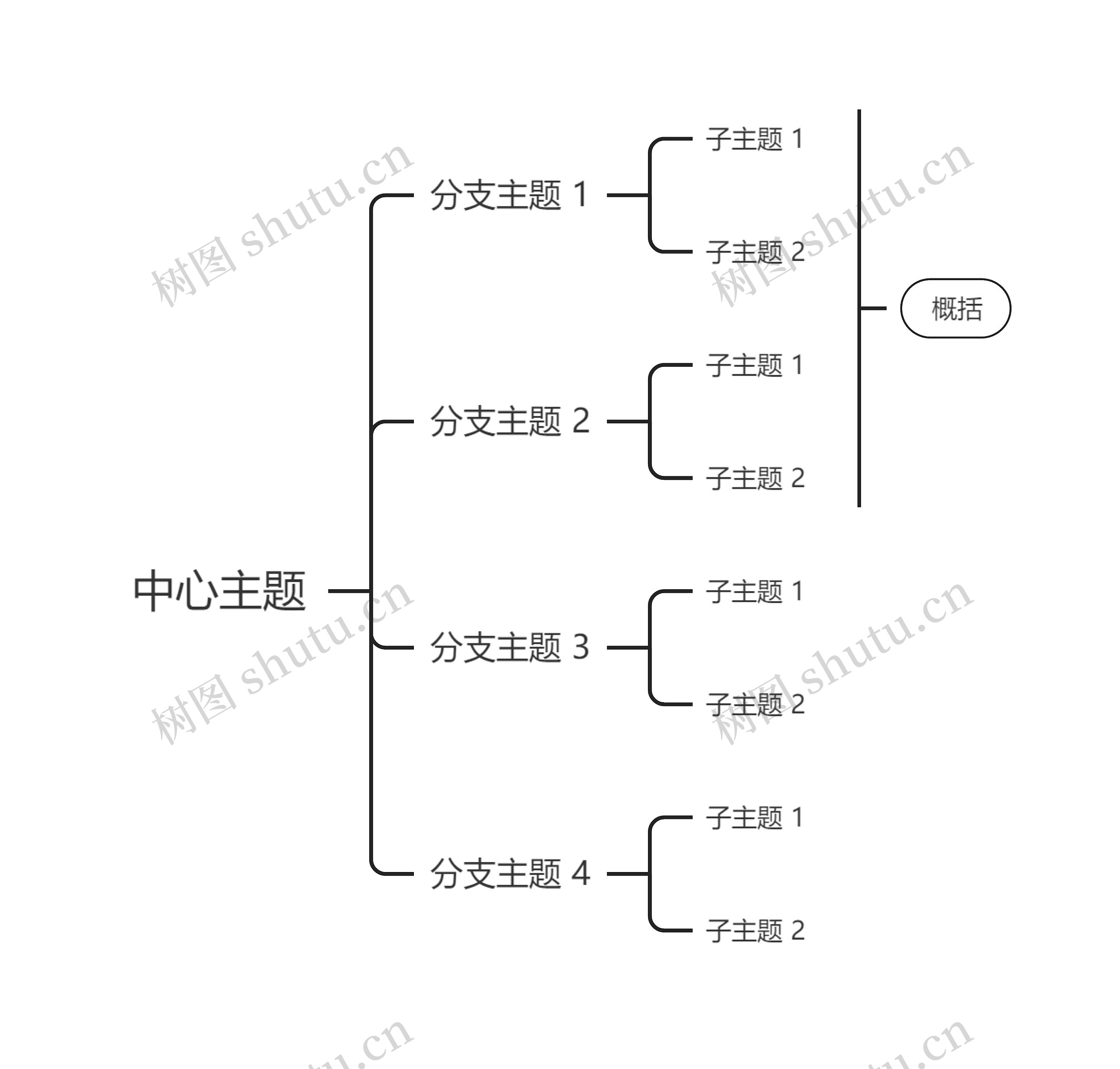 简约黑白线条向右逻辑图主题模板