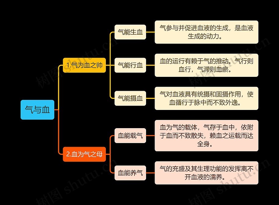 中医知识气与血思维导图_编号t5860218-TreeMind树图