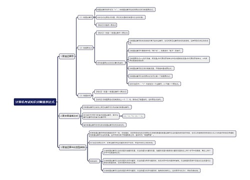 计算机考试知识点赋值表达式思维导图