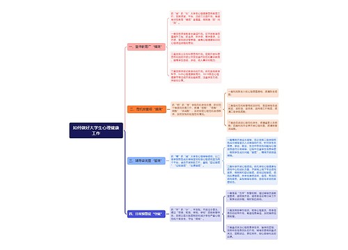 如何做好大学生心理健康工作