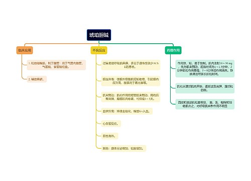 医学知识琥珀胆碱思维导图