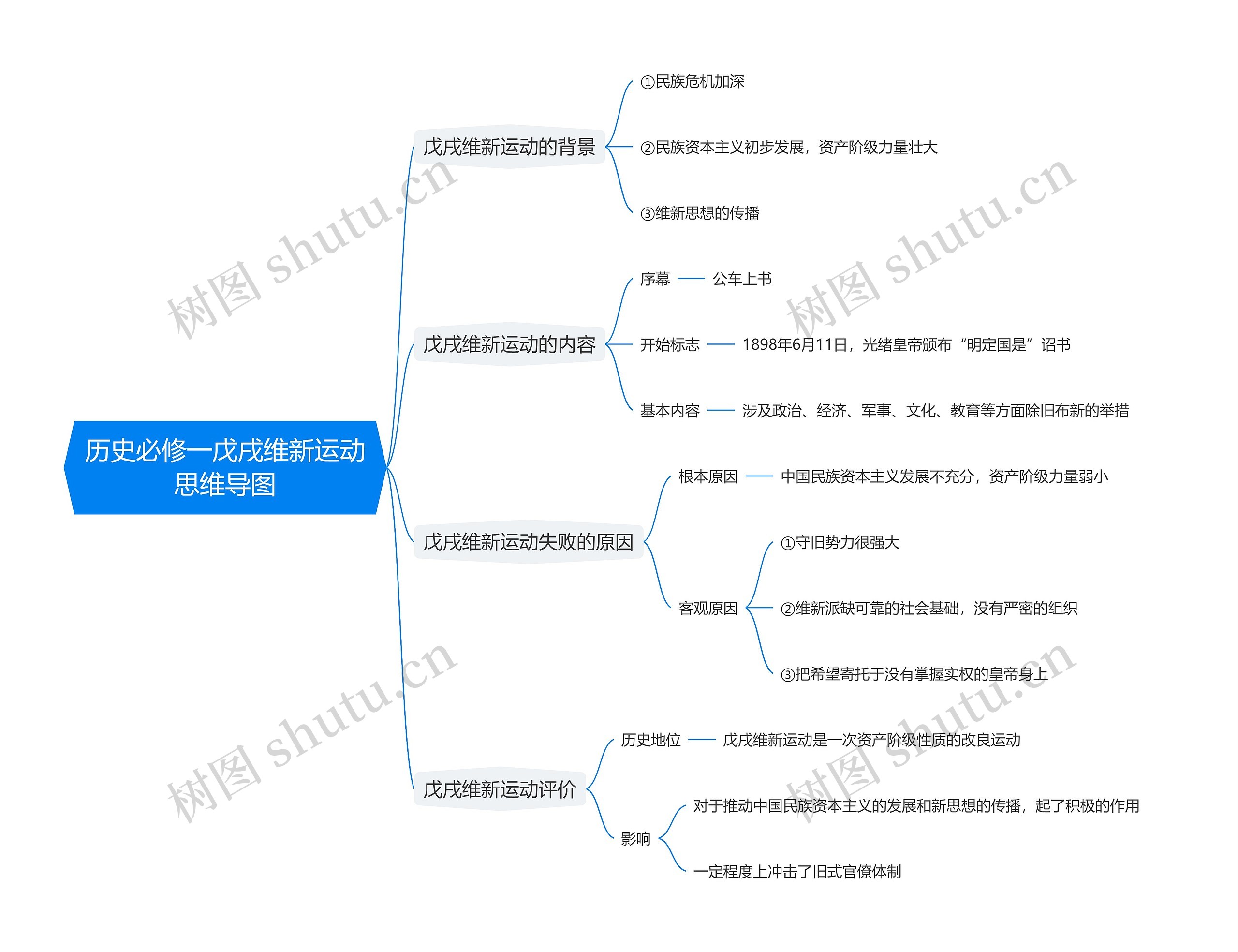 历史必修一戊戌维新运动思维导图