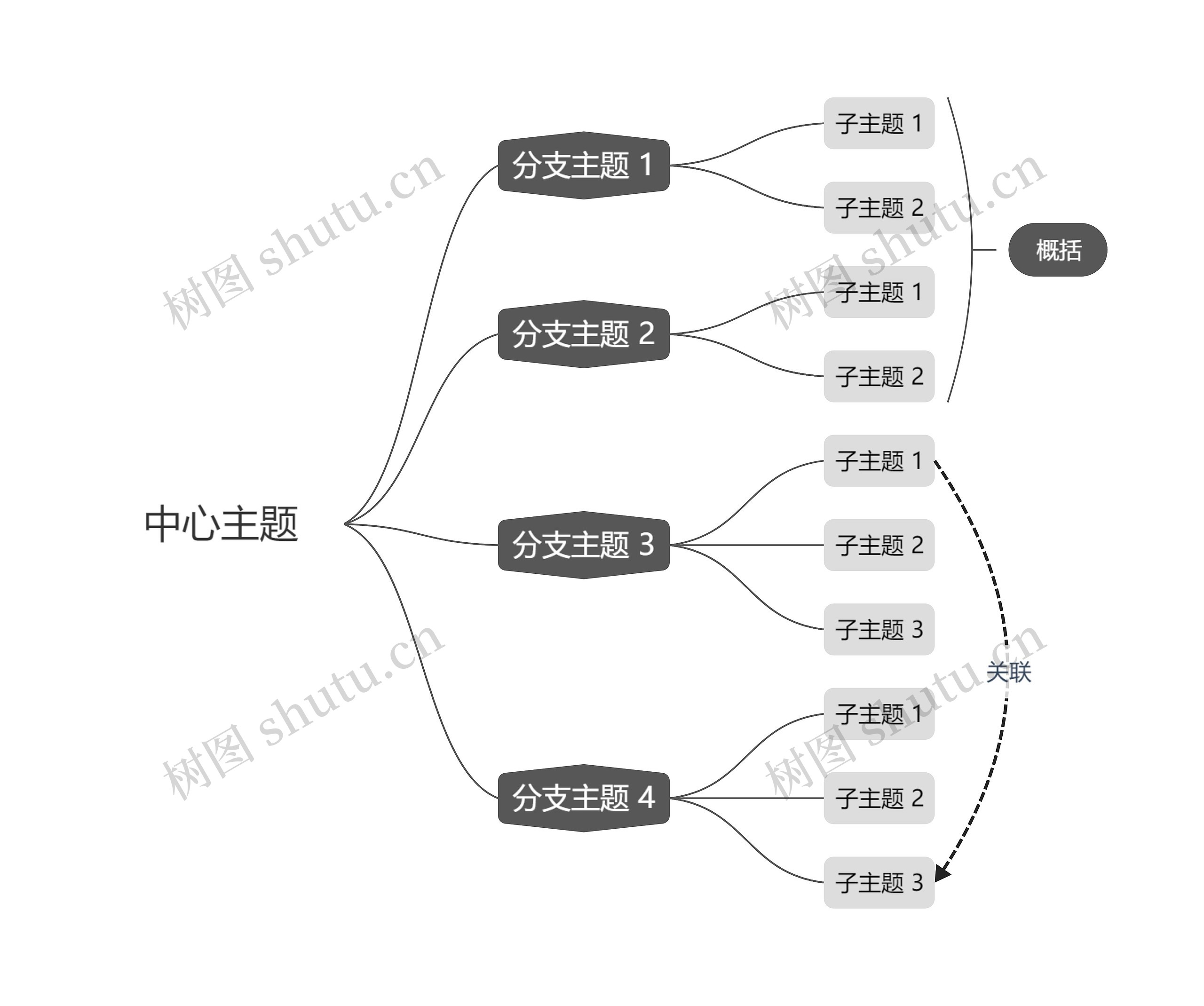 简约黑白逻辑图主题模板