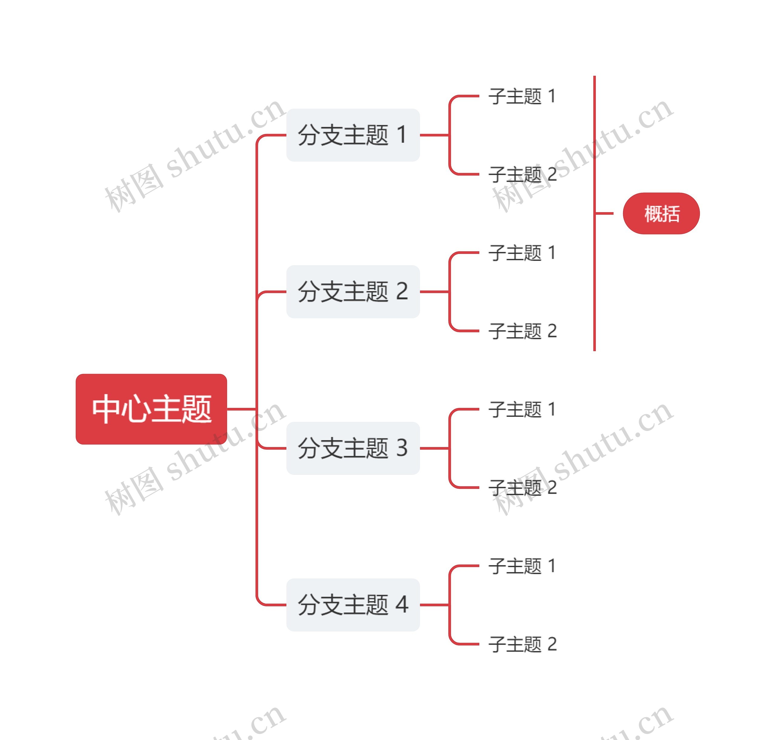 简约红色向右逻辑图主题模板