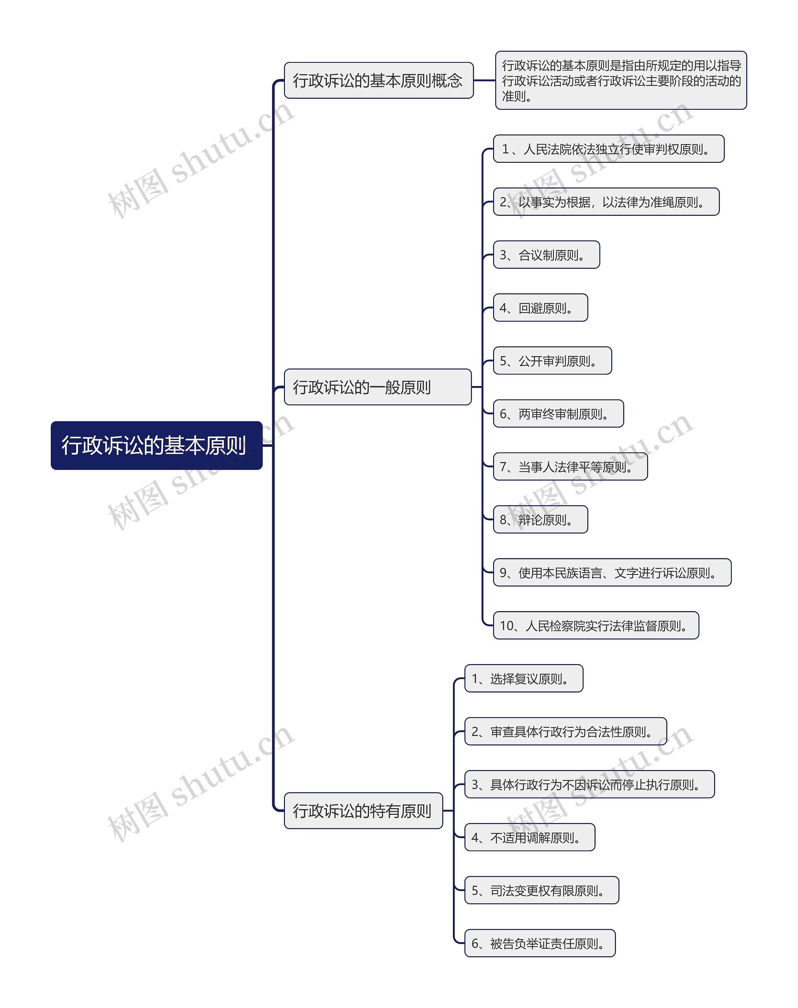 行政诉讼的基本原则思维导图