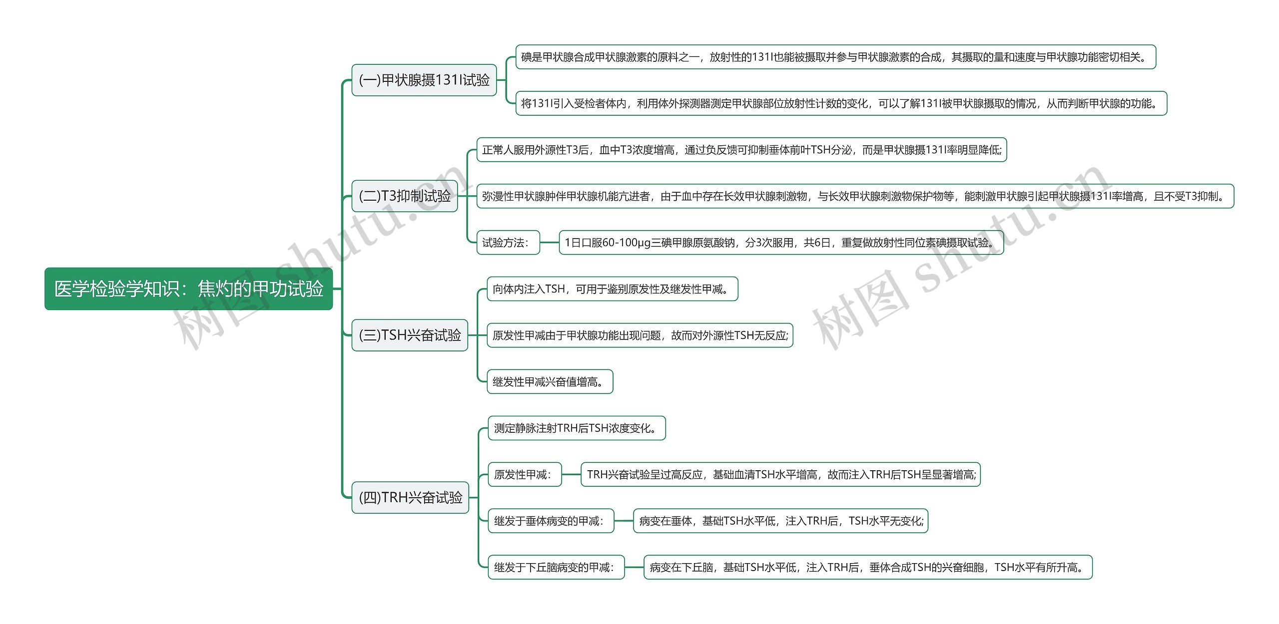 医学检验学知识:焦灼的甲功试验思维导图_编号t6658794-TreeMind树图