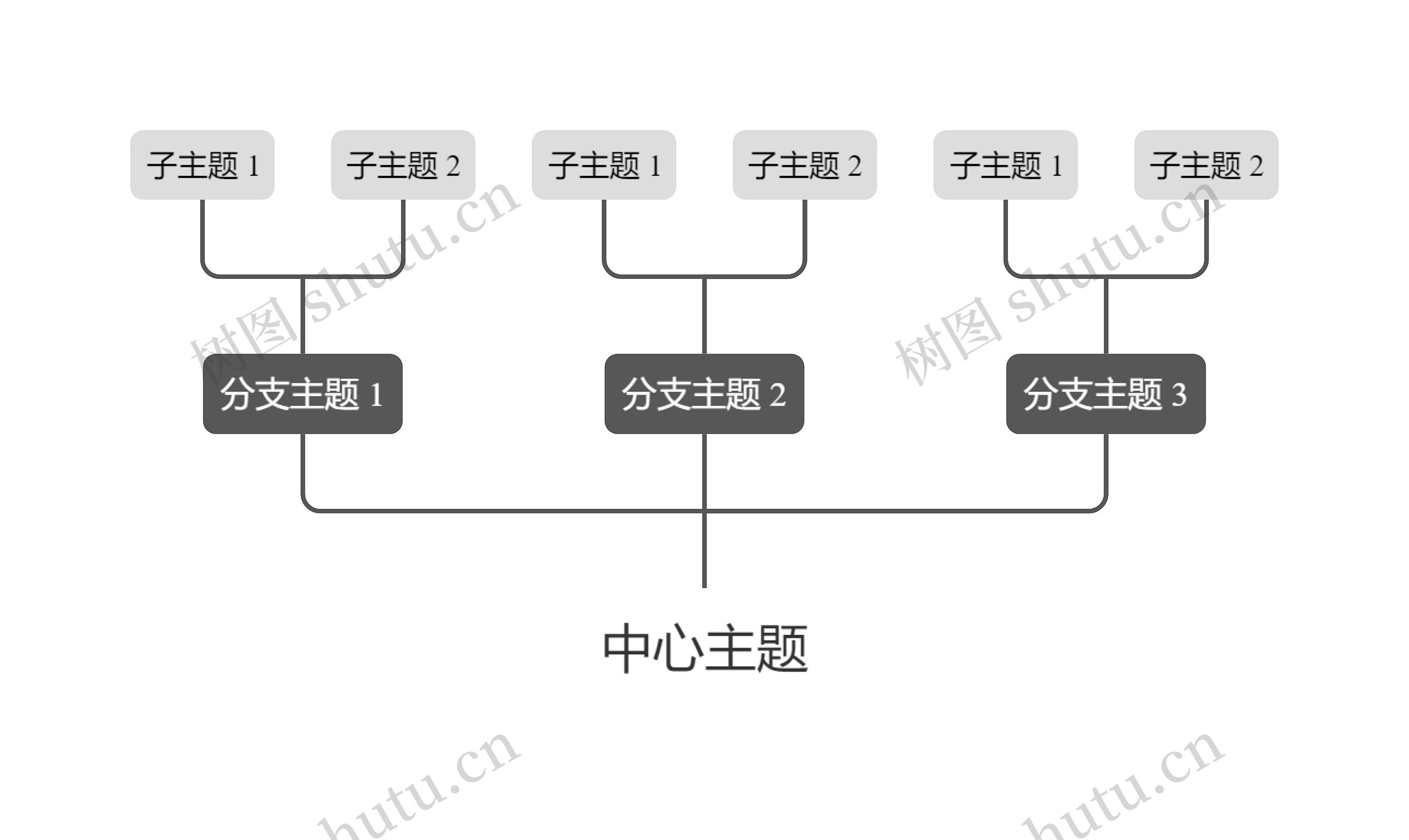 简约黑白向上树形图主题模板