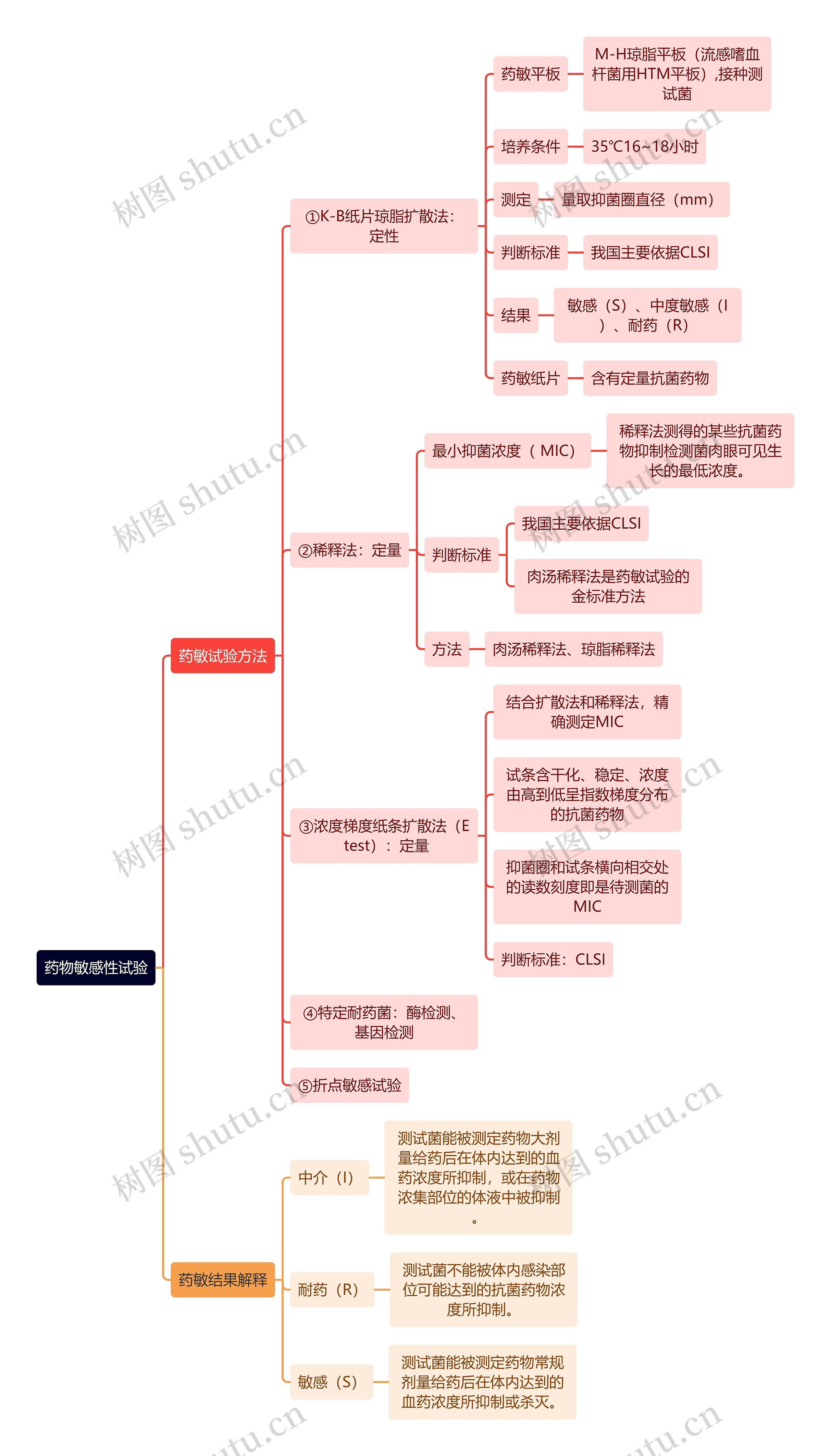 医学知识药物敏感性试验思维导图