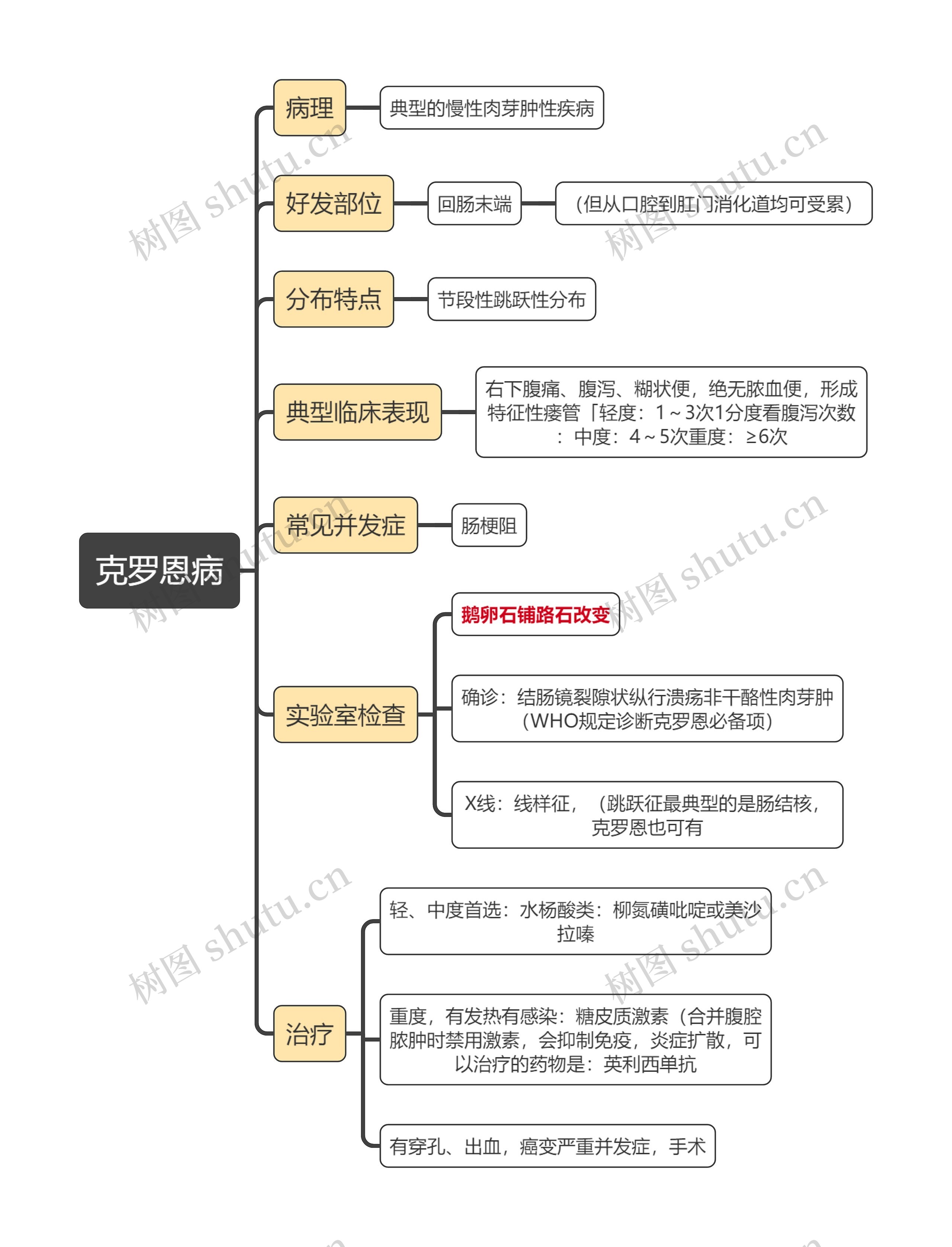 医学知识克罗恩病思维导图