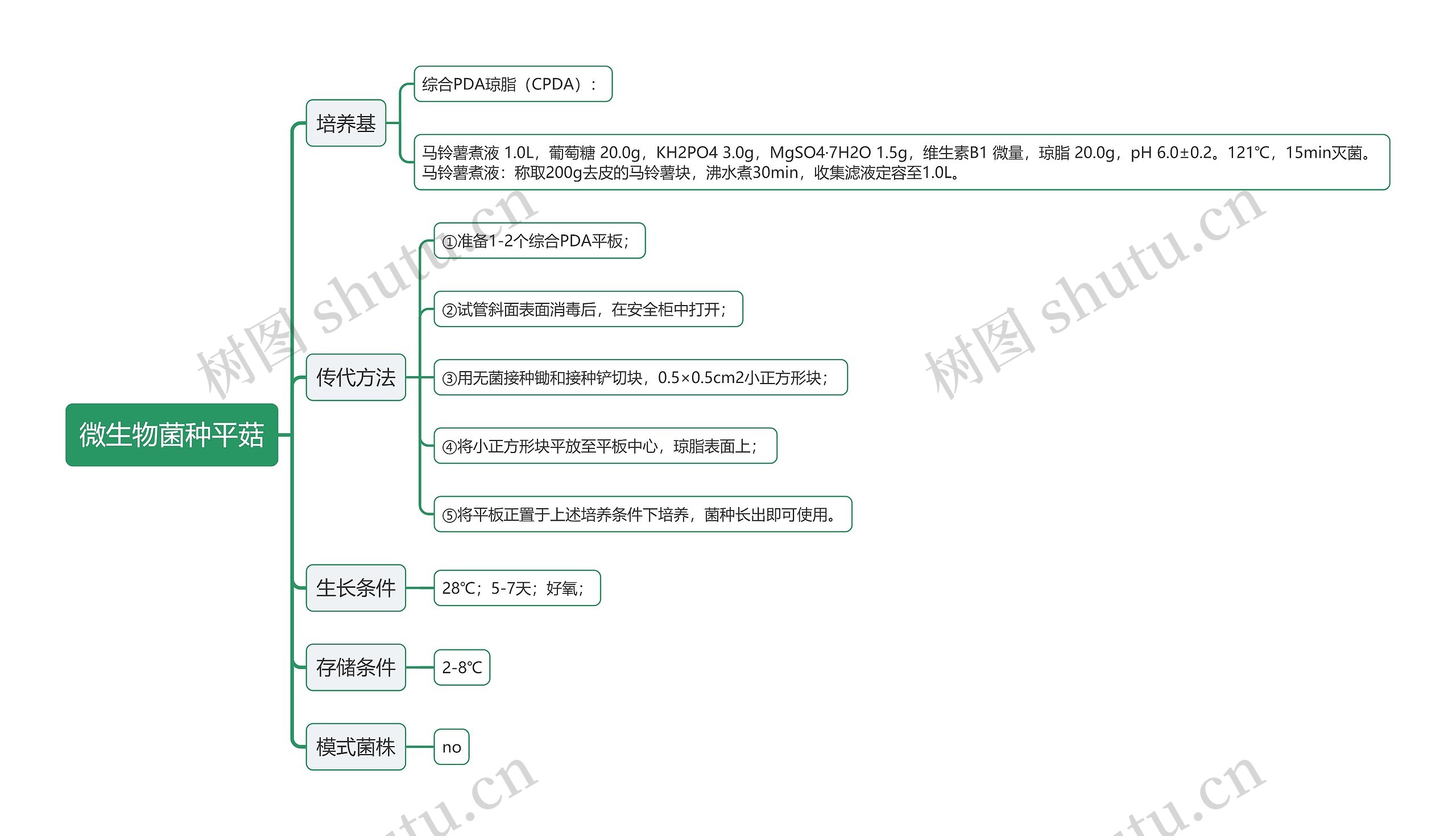 微生物菌种平菇思维导图