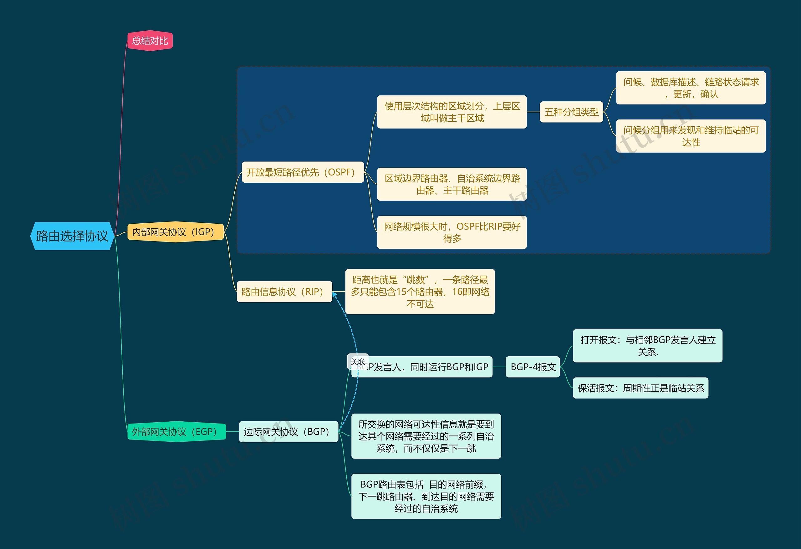 国二计算机考试路由选择协议知识点思维导图