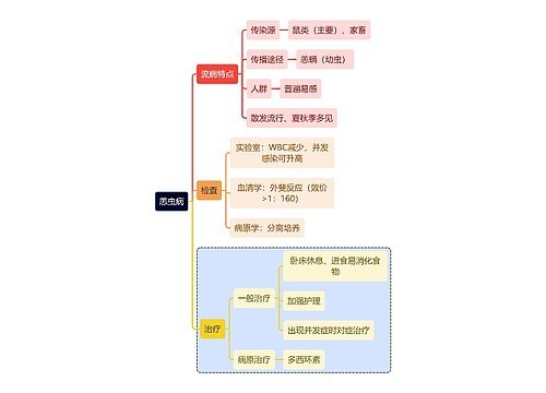 医学知识恙虫病治疗思维导图