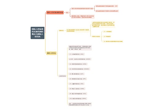 国际法知识国际人权标准的实施机制的概念与国际人权机构思维导图