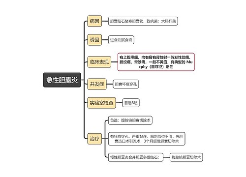 医学知识急性胆囊炎思维导图