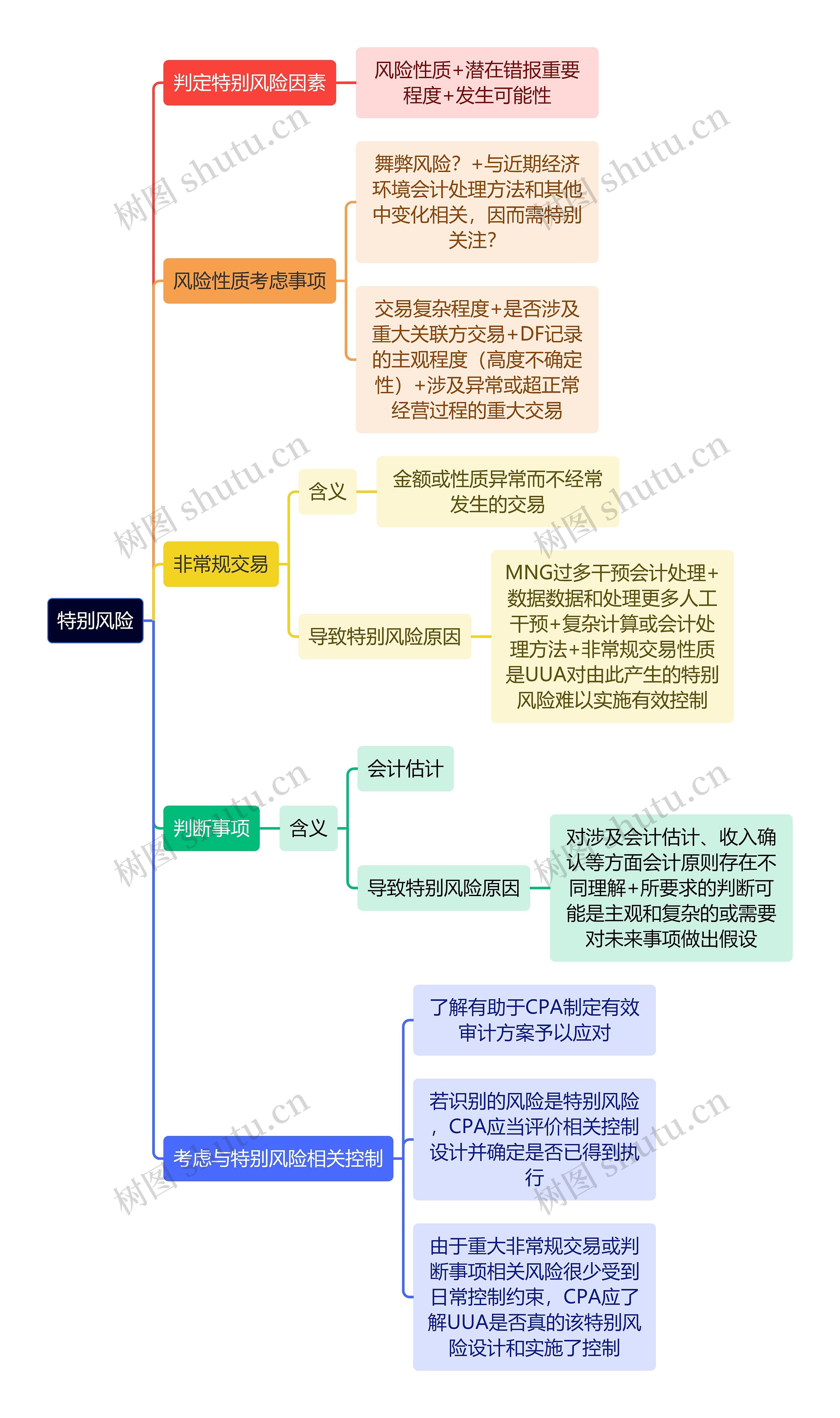 审计知识特别风险思维导图