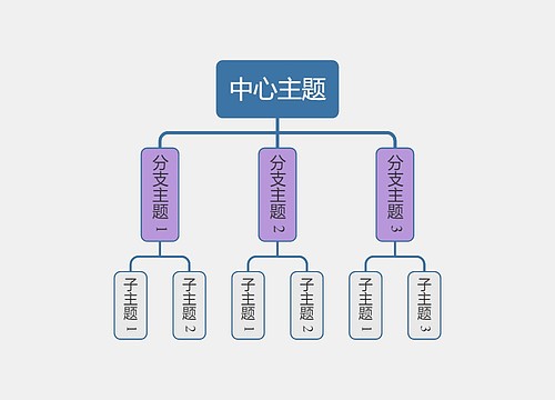 优雅葡萄色组织架构图主题模板