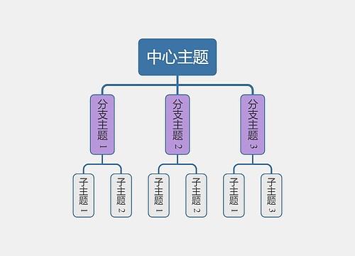 优雅葡萄色组织架构图主题模板