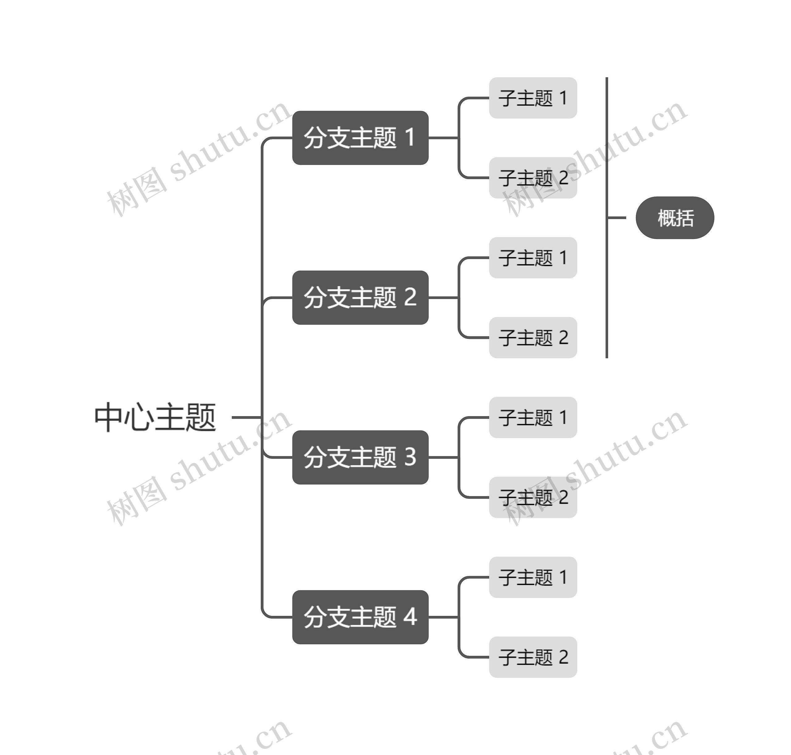 简约黑白向右逻辑图主题模板