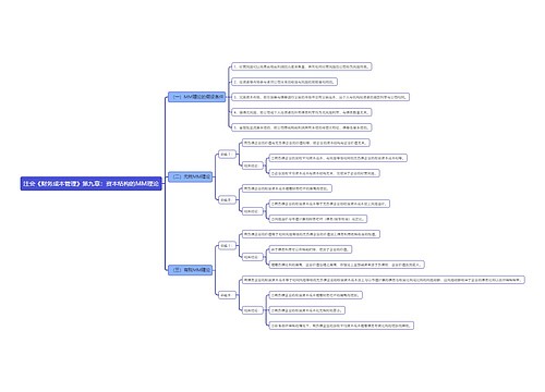 注会《财务成本管理》第九章：资本结构的MM理论