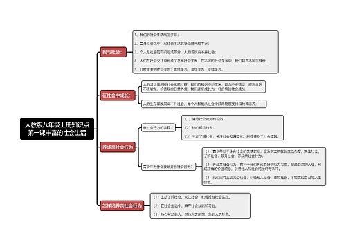 人教版八年级上册知识点第一课丰富的社会生活